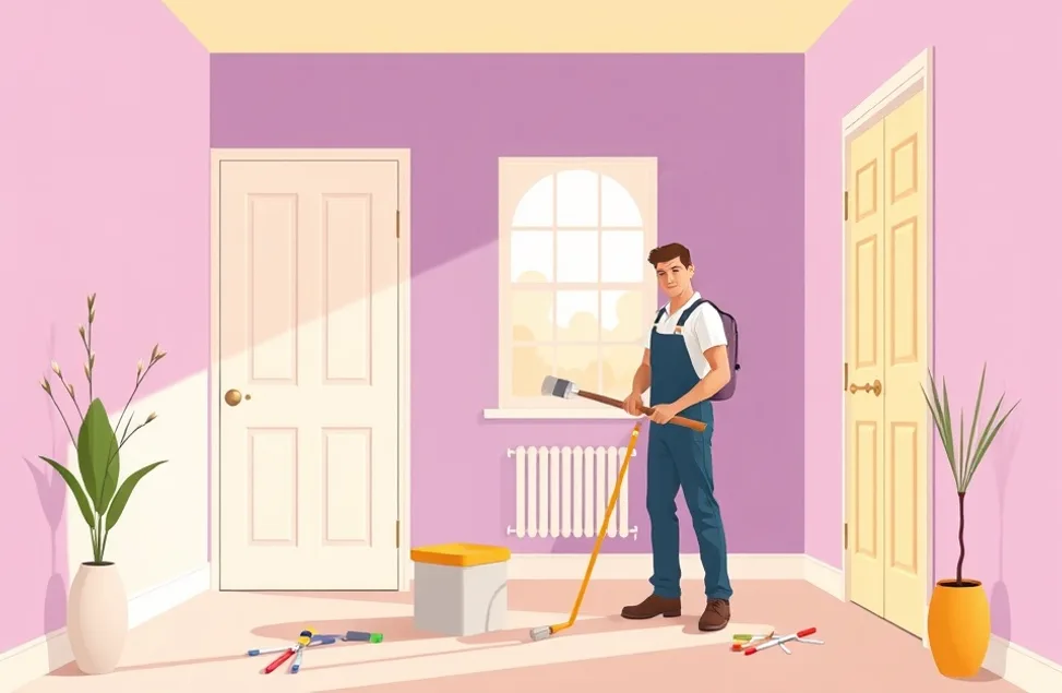 Intérieur rénové après travaux de peinture à Parempuyre